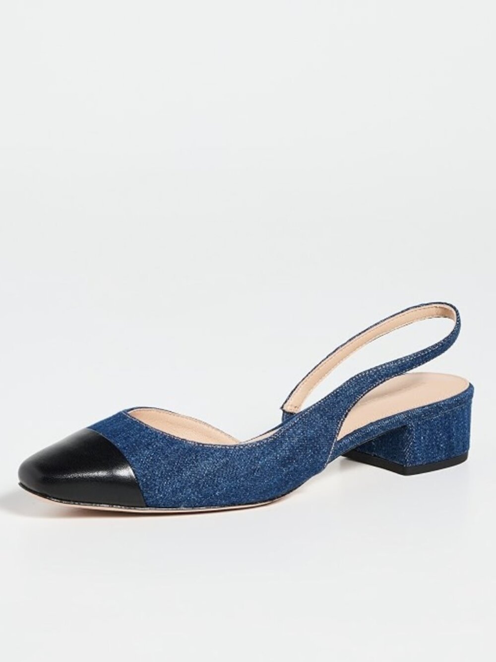 Veronica Beard 'Cecile' Denim Slingback Shoes, Mountain Blue/Black
